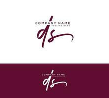 DS DS S Initial letter handwriting and signature logo vector