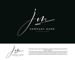 jm j m initial letter handwriting and signature logo vector