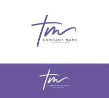 TM Initial letter handwriting and signature logo vector