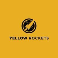 Yellow rocket logo vector