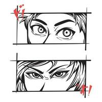 Japanese face anime outline vector art