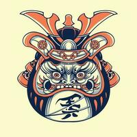 Japanese Daruma mask vector art