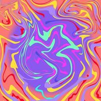 Bright psychedelic vector background. Colorful liquid curled shapes on gadient backdrop