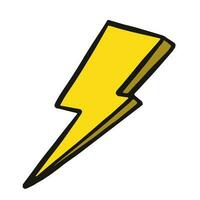 yellow thunder Bolt lightning. Vector cartoon flat style.