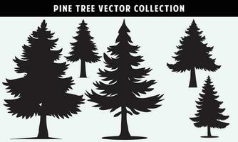 conjunto de pino arboles siluetas vector gráficos para diseño
