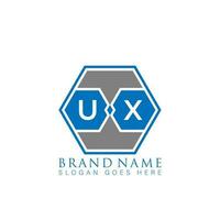 UX creative minimalist letter logo. UX Unique modern flat abstract vector letter logo design.