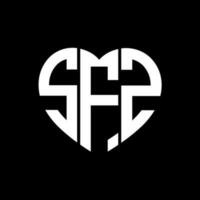 SFZ creative love shape monogram letter logo. SFZ Unique modern flat abstract vector letter logo design.