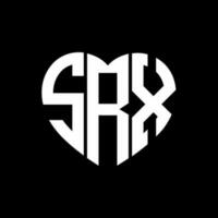 SRX creative love shape monogram letter logo. SRX Unique modern flat abstract vector letter logo design.