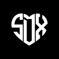 SDX creative love shape monogram letter logo. SDX Unique modern flat abstract vector letter logo design.