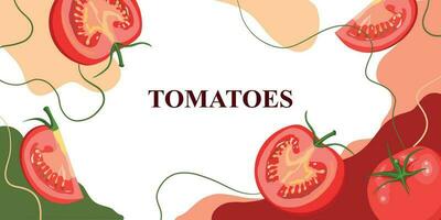 Red tomatoes on an abstract background. vector