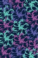 Seamless floral pattern. Colored flowers on a dark background vector