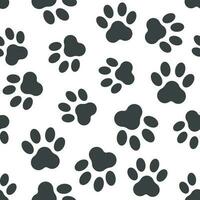 Paw print icon seamless pattern background. Business flat vector illustration. Dog, cat, bear paw sign symbol pattern.