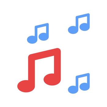 Music icon vector, note symbol. Simple, flat design for web or mobile app vector