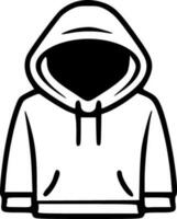 Hoodie isolated black outlines vector illustration