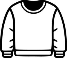 Sweater clothing black outlines transparent vector illustration