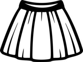 Short skirt isolated black outlines vector illustration