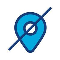 No gps vector icon. Map location pin isolate not available sign design.isolate on white background