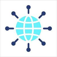 Digital technology, social network, global connect, simple business logo. Black icon on white background vector