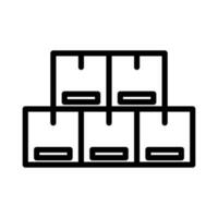 pile of sealed goods cardboard box icon, generic concept flat design illustration, vector pictogram for app advertisement web banner button ui ux interface element isolated on white background