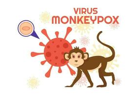 Monkey Pox Outbreak Vector Illustration of Virus Symptoms in Humans Monkeypox Microbiological in Flat Cartoon Hand Drawn Templates