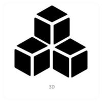 3 d and Big data icon concept vector