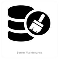 server maintenance and cleaning icon concept vector