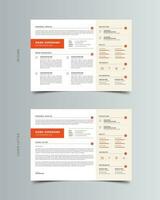 Landscape Resume or CV and Cover Letter Tempalte vector