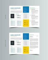 Landscape Resume or CV and Cover Letter Tempalte vector