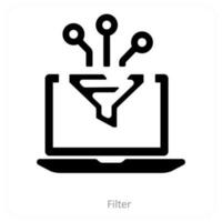 filter and funnel icon concept vector