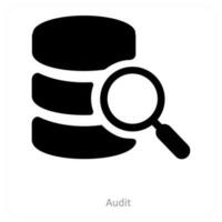 Audit and database data icon concept vector