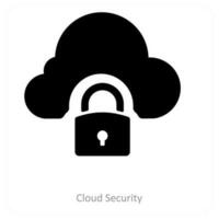 nube seguridad y seguridad icono concepto vector