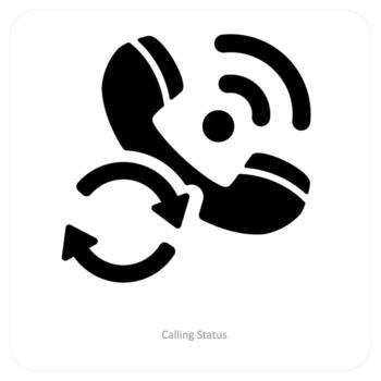 calling status and support icon concept vector