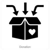 donación y compartir icono concepto vector