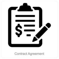 contrato acuerdo acuerdo y icono concepto vector