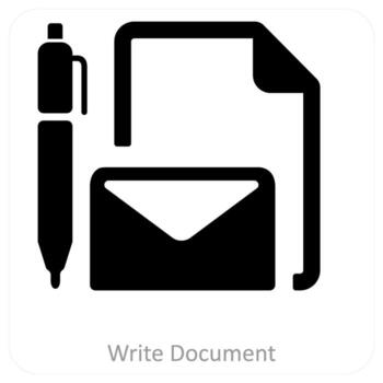 write document and copywirte icon concept vector