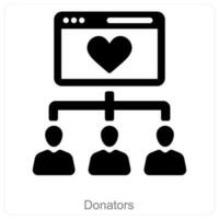 Donators and donate icon concept vector