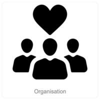 organización donación icono concepto vector