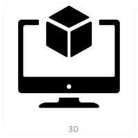 3d and designing icon concept vector