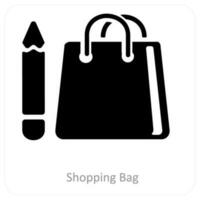 compras bolso y caso bolso icono concepto vector