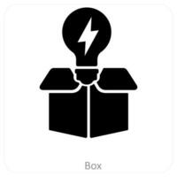 Box and innovation icon concept vector