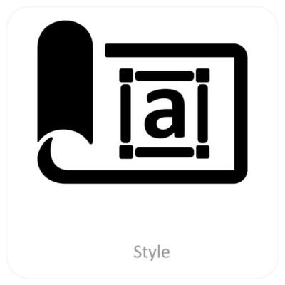 style and text tool icon concept