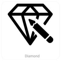 diamond and jewel icon concept vector