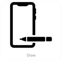 draw and drawing icon concept vector