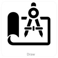 draw and drawing icon concept vector