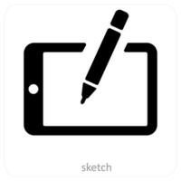 sketch and draw icon concept vector