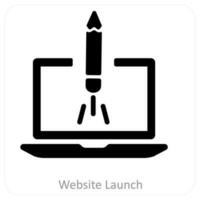 website launch and software icon concept vector