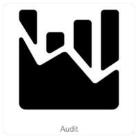 Audit and diagram icon concept vector