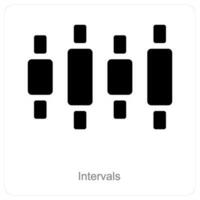 intervalos y diagrama icono concepto vector