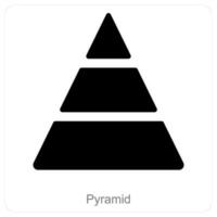 Pyramid and diagram icon concept vector