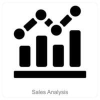 ventas analítica y diagrama icono concepto vector